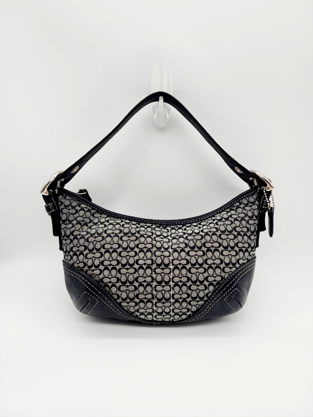 Coach 2154 Vintage Mini Hobo Signature Monogram Grey Black